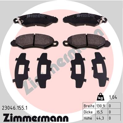 Klocki hamulcowe ZIMMERMANN 23046.155.1