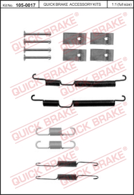 Zestaw dodatków do szczęk hamulcowych QUICK BRAKE 105-0017