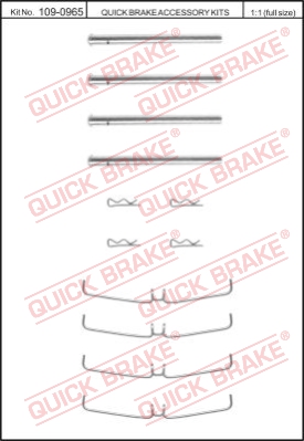Zestaw akcesoriów montażowych  klocków hamulcowych QUICK BRAKE 109-0965
