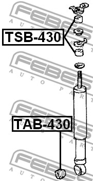 Tuleja montażowa amortyzatora FEBEST TAB-430