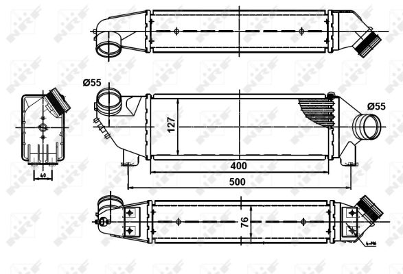 Chłodnica powietrza intercooler NRF 30886