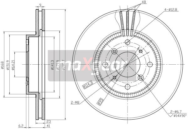 Tarcza hamulcowa MAXGEAR 19-2551