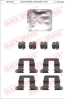 Zestaw akcesoriów montażowych  klocków hamulcowych QUICK BRAKE 109-0106