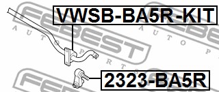 Guma stabilizatora FEBEST VWSB-BA5R-KIT