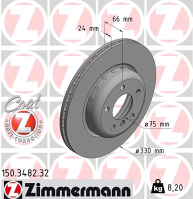 Tarcza hamulcowa ZIMMERMANN 150.3482.32