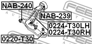 Tuleja wahacza FEBEST NAB-240