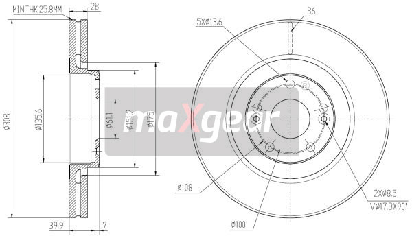 Tarcza hamulcowa MAXGEAR 19-2503