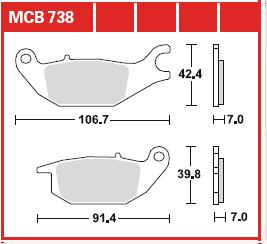 Klocki hamulcowe TRW MCB738