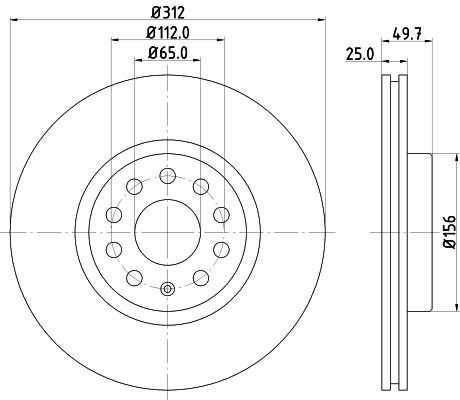 Tarcza hamulcowa HELLA 8DD 355 127-971