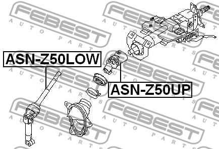 Łącznik kolumny kierowniczej FEBEST ASN-Z50LOW