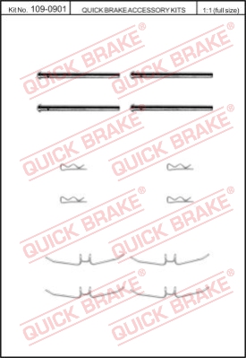 Zestaw akcesoriów montażowych  klocków hamulcowych QUICK BRAKE 109-0901