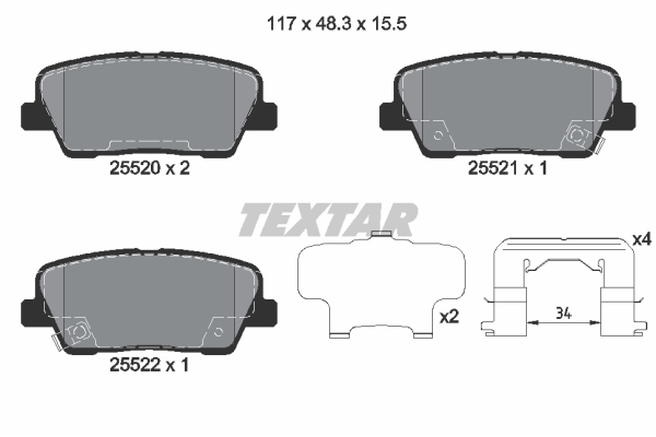 Klocki hamulcowe TEXTAR 2552003