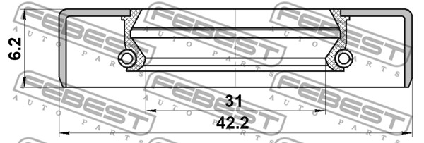 Pierścień uszczelniający wał napędowy FEBEST 95GDY-32420606C
