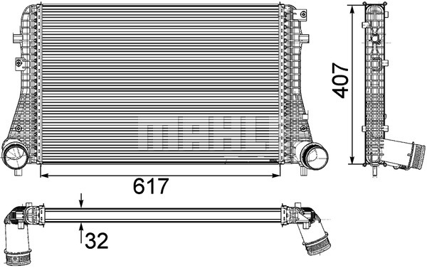 Chłodnica powietrza intercooler MAHLE CI 208 000P