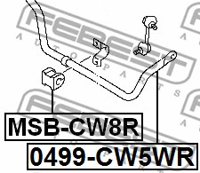 Guma stabilizatora FEBEST MSB-CW8R