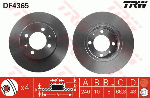 Tarcza hamulcowa TRW DF4365