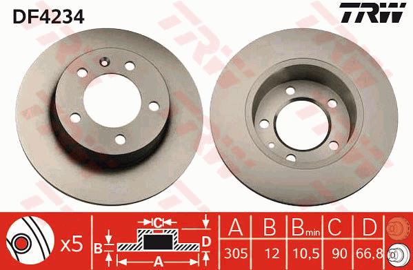 Tarcza hamulcowa TRW DF4234