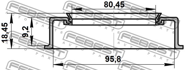 Pierścień uszczelniający piasty koła FEBEST 95ADS-81960918X