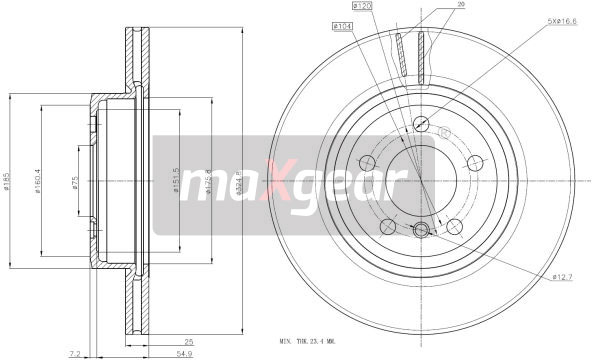 Tarcza hamulcowa MAXGEAR 19-1841