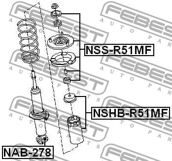 Poduszka amortyzatora FEBEST NSS-R51MF