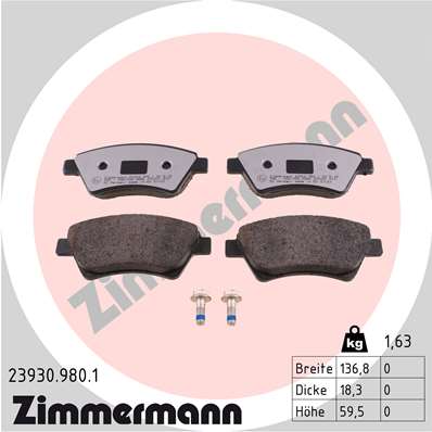 Klocki hamulcowe ZIMMERMANN 23930.980.1