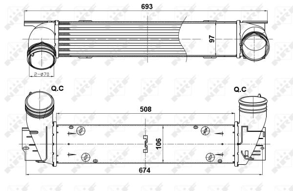 Chłodnica powietrza intercooler NRF 30385