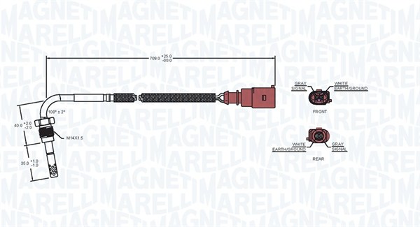 Czujnik  temperatury spalin MAGNETI MARELLI 172000011010