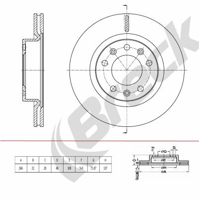 Tarcza hamulcowa BRECK BR 443 VA100