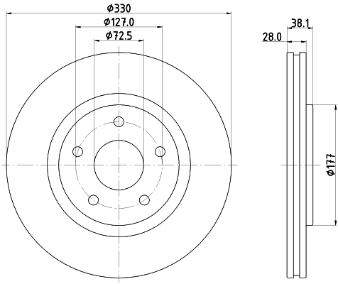 Tarcza hamulcowa HELLA 8DD 355 123-151