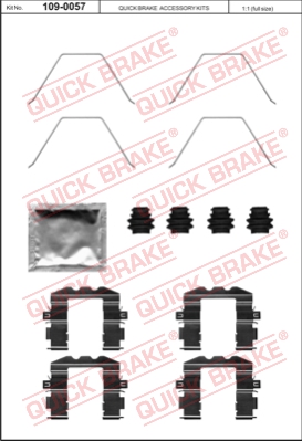 Zestaw akcesoriów montażowych  klocków hamulcowych QUICK BRAKE 109-0057