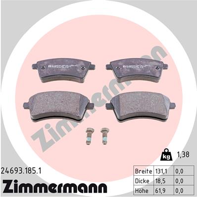 Klocki hamulcowe ZIMMERMANN 24693.185.1