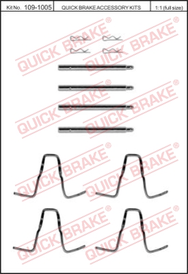 Zestaw akcesoriów montażowych  klocków hamulcowych QUICK BRAKE 109-1005