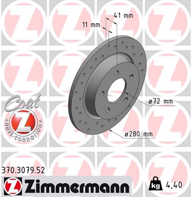 Tarcza hamulcowa ZIMMERMANN 370.3079.52