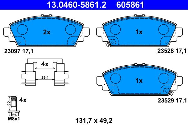 Klocki hamulcowe ATE 13.0460-5861.2