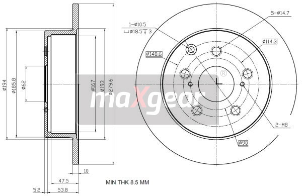 Tarcza hamulcowa MAXGEAR 19-2353