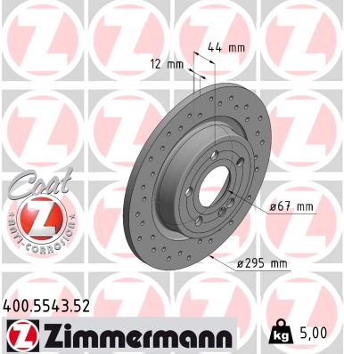 Tarcza hamulcowa ZIMMERMANN 400.5543.52