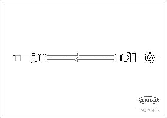 Przewód hamulcowy elastyczny CORTECO 19026424