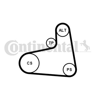 Zestaw paska osprzętu CONTINENTAL CTAM 6PK906K3