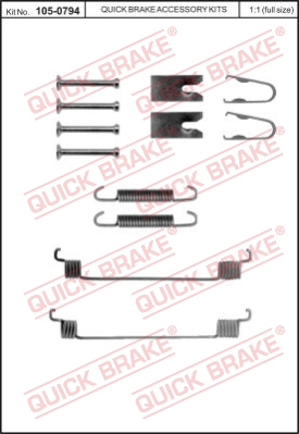 Zestaw dodatków do szczęk hamulcowych QUICK BRAKE 105-0794