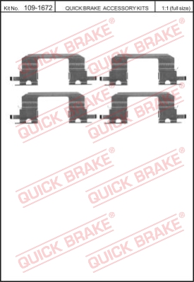 Zestaw akcesoriów montażowych  klocków hamulcowych QUICK BRAKE 109-1672