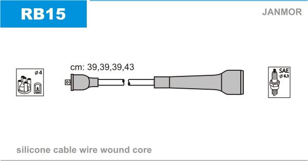 Przewody zapłonowe JANMOR RB15
