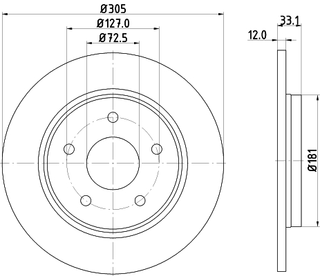 Tarcza hamulcowa HELLA 8DD 355 115-801