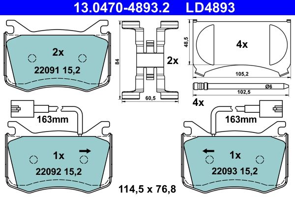 Klocki hamulcowe ATE 13.0470-4893.2