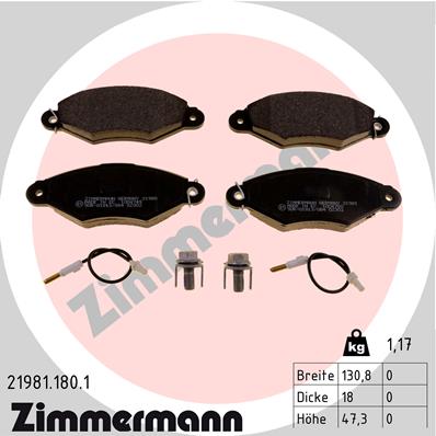 Klocki hamulcowe ZIMMERMANN 21981.180.1