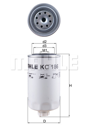Filtr paliwa MAHLE KC 186