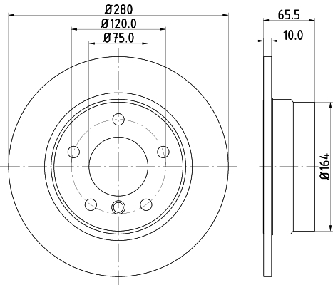 Tarcza hamulcowa HELLA 8DD 355 128-351