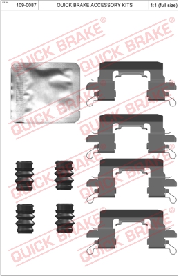 Zestaw akcesoriów montażowych  klocków hamulcowych QUICK BRAKE 109-0087