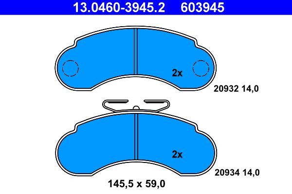 Klocki hamulcowe ATE 13.0460-3945.2