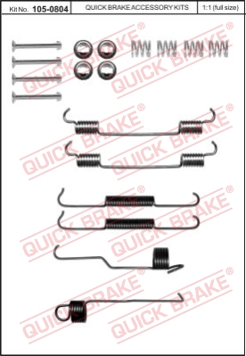Zestaw dodatków do szczęk hamulcowych QUICK BRAKE 105-0804