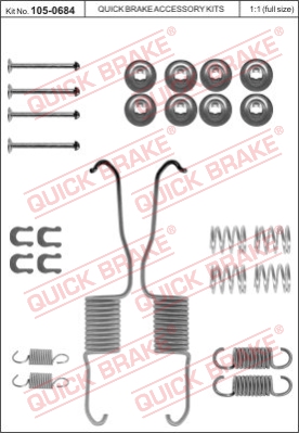 Zestaw dodatków do szczęk hamulcowych QUICK BRAKE 105-0684